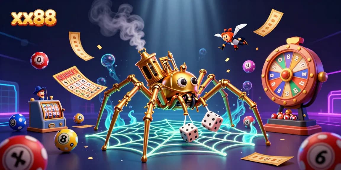 Experience exciting winnings at xx88 with vibrant lottery balls and dynamic gambling elements.