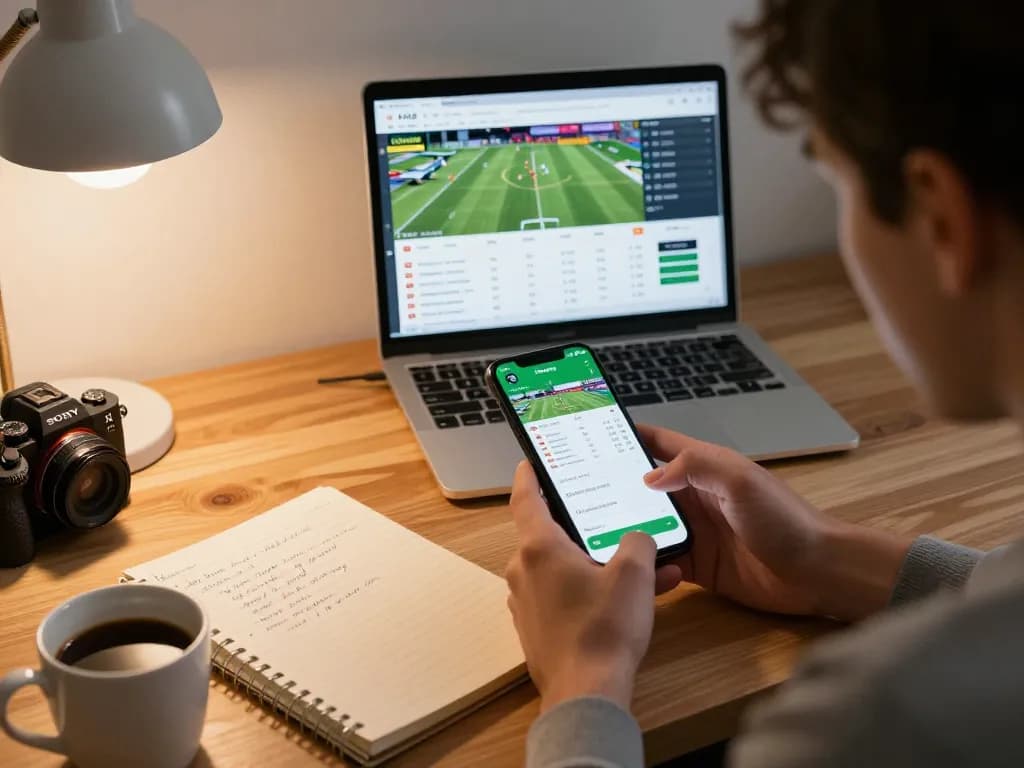 Engaging with F168 on a smartphone for live sports betting at home, showcasing strategic gameplay.