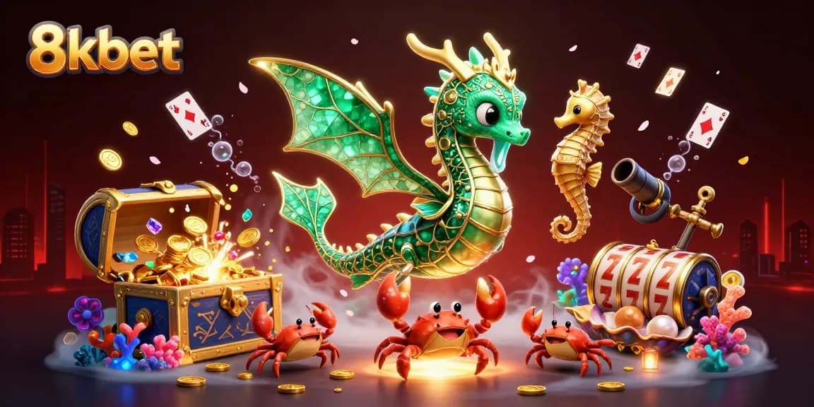 Experience thrilling gameplay with 8kbet featuring a vibrant underwater casino scene.