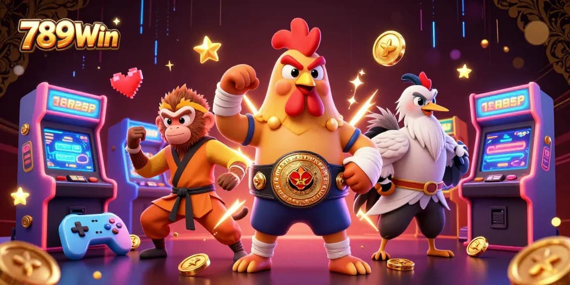 Experience thrilling gameplay with 789Win's captivating digital illustration of vibrant characters in casino action.