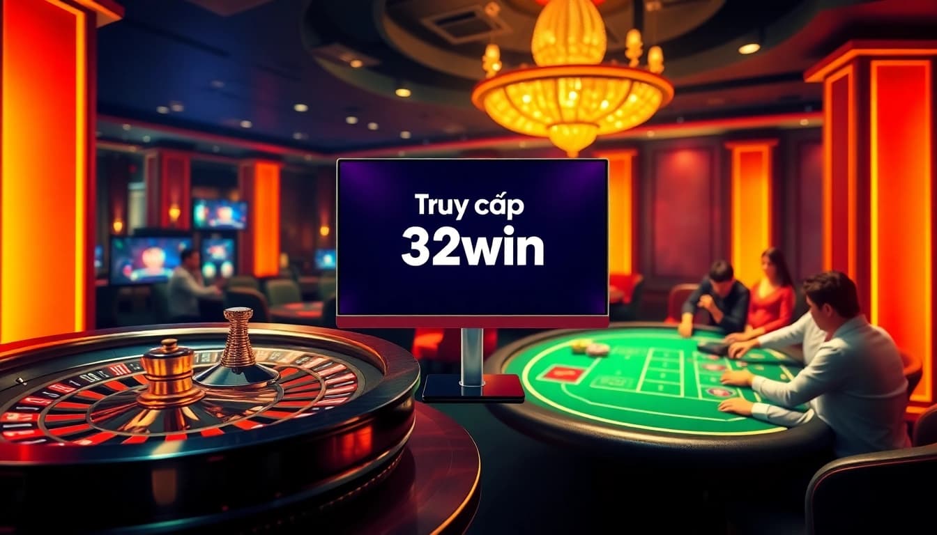 Experience luxury gaming with Truy cập 32win at vibrant casino tables, roulette wheels, and online interfaces.