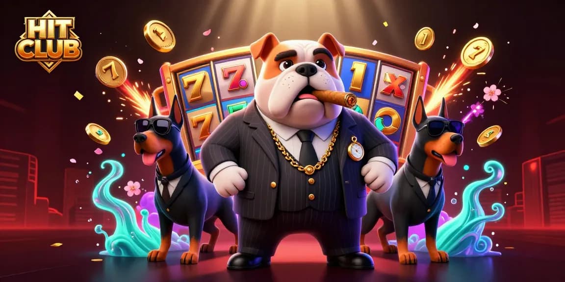 Engage with the HIT CLUB experience, featuring vibrant slot reels and inviting casino elements.