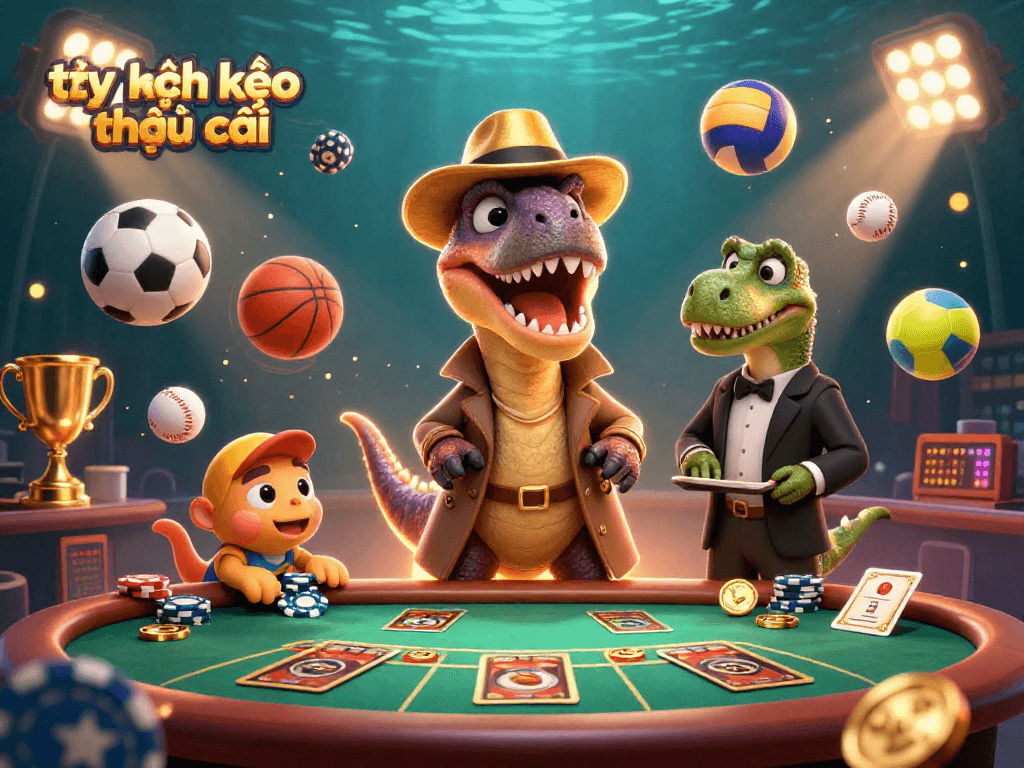 Engage in exhilarating gameplay at tỷ lệ kèo nhà cái with a stealthy velociraptor at the blackjack table.