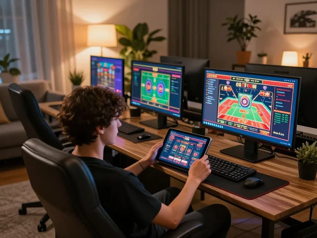 Engaging with C168 com casino interface on tablet in a modern gaming setup