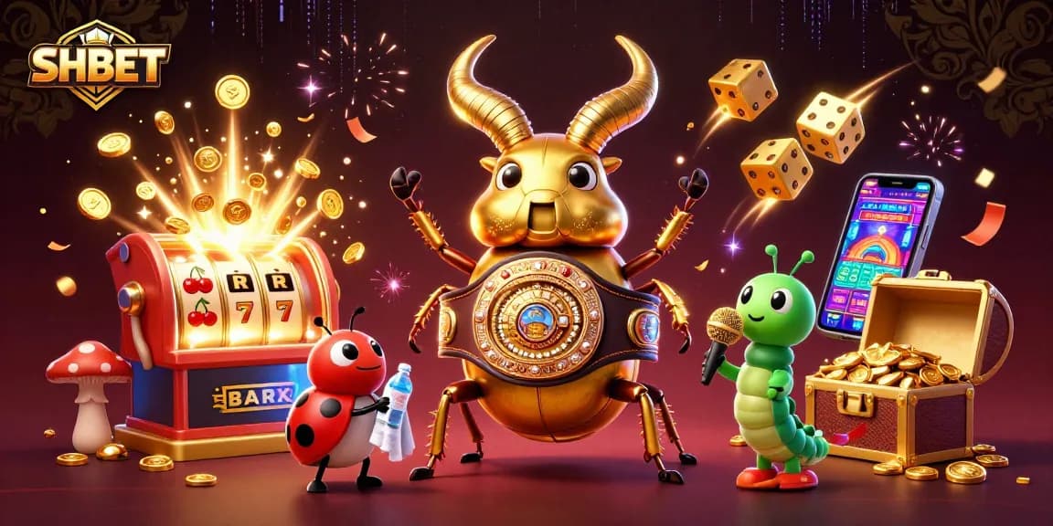 Experience the thrill of winning at SHBET with vibrant casino games and characters.