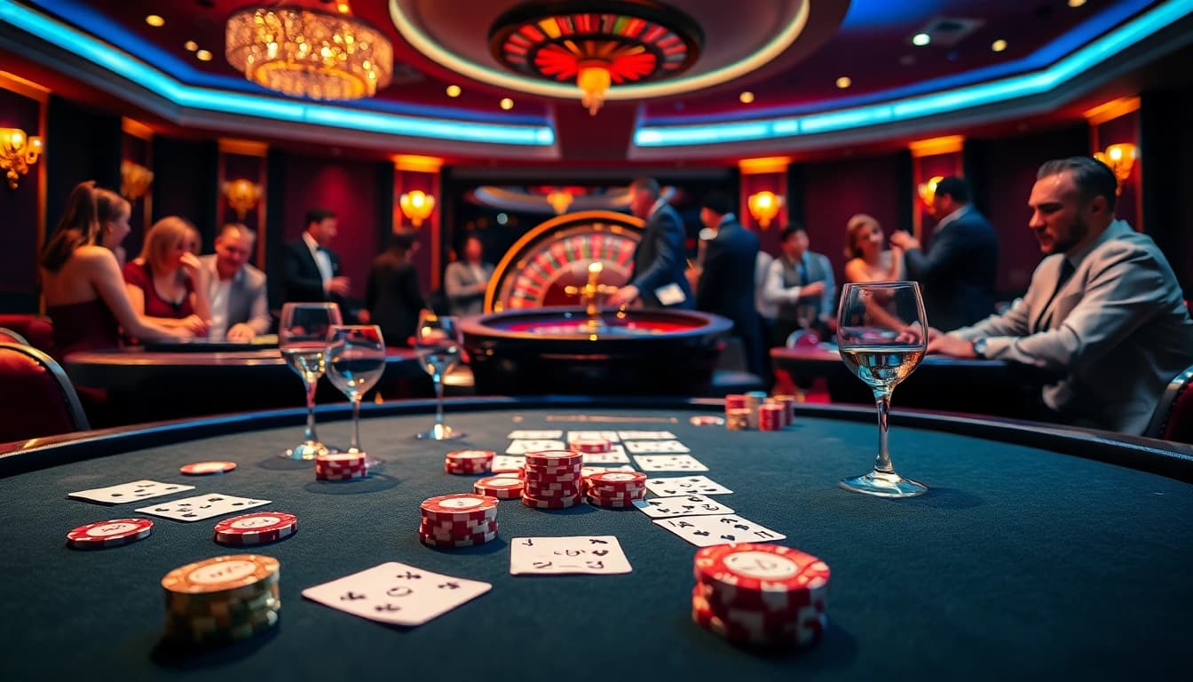 Players enjoy a thrilling game at B52CLUB's luxurious casino environment.