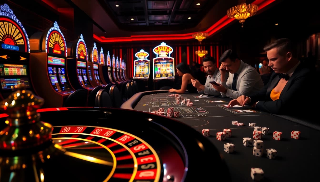 Exciting gaming atmosphere at https://www.bdtk1.app/ showcases high-stakes poker and roulette action.
