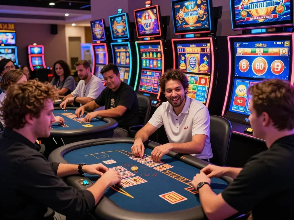 Players enjoying interactive games at SC88 online casino, showcasing vibrant entertainment and engaging digital interface.