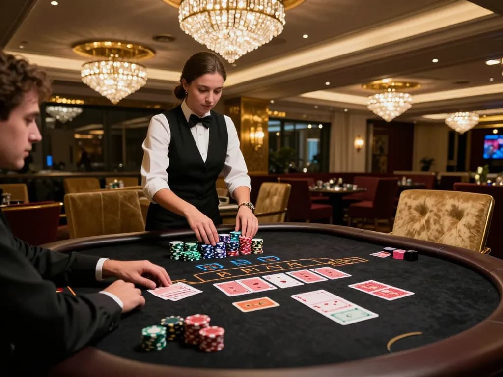 Experience strategic blackjack action at the Trang chủ fly88 casino with vibrant atmosphere and elegant design.