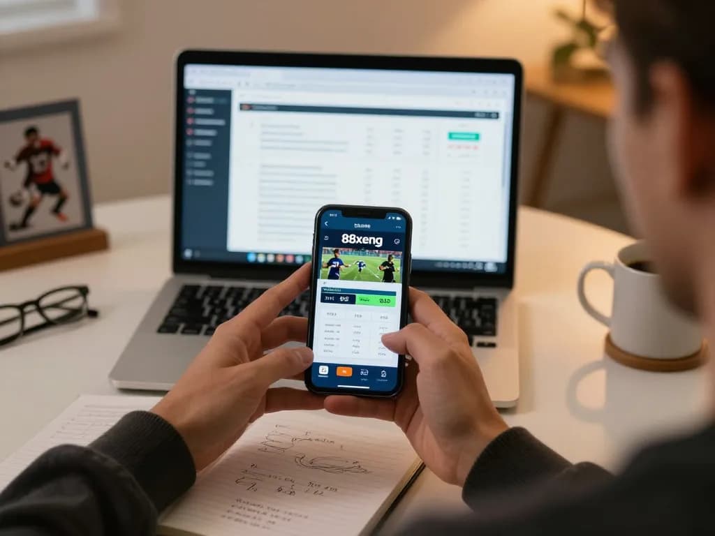 Placing bets on 88xeng betting app showcasing live sports odds.