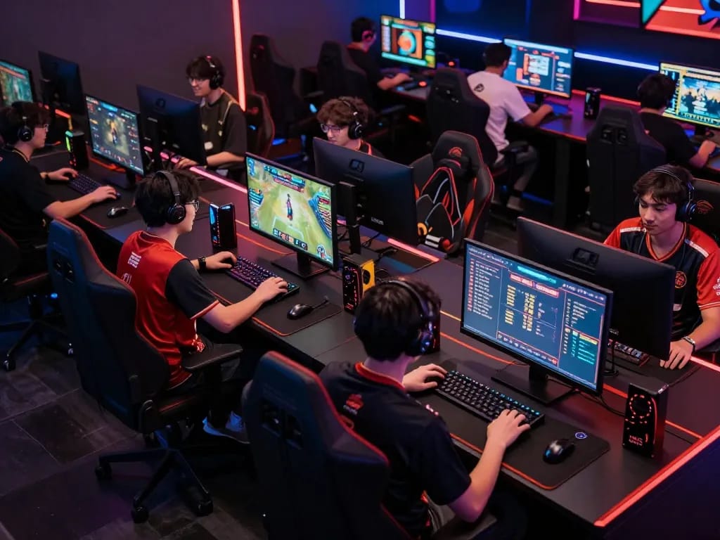 View of esports betting at MK8 with players engaged in action-packed gameplay and betting.