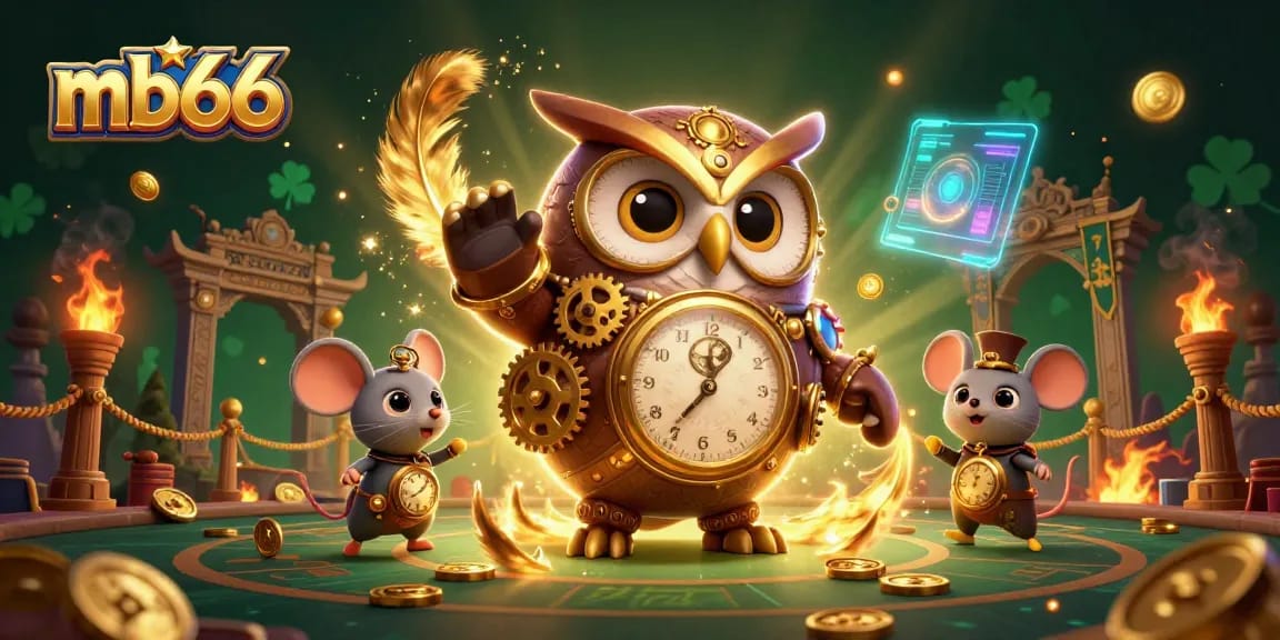 Join the mb66 adventure as the time-traveler owl spins thrilling bets in a vibrant casino!