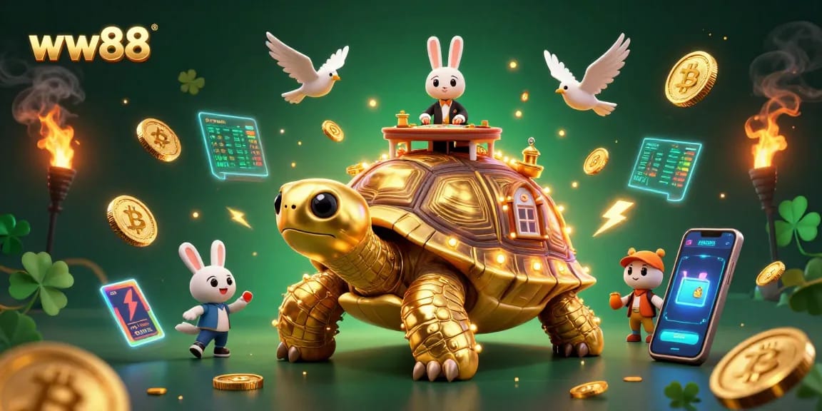 Engage in thrilling gameplay at ww88, featuring a vibrant casino scene with golden coins and digital elements.