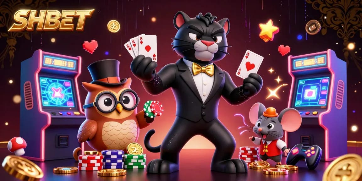 Experience dynamic gameplay in SHBET's vibrant casino world featuring stylish characters.