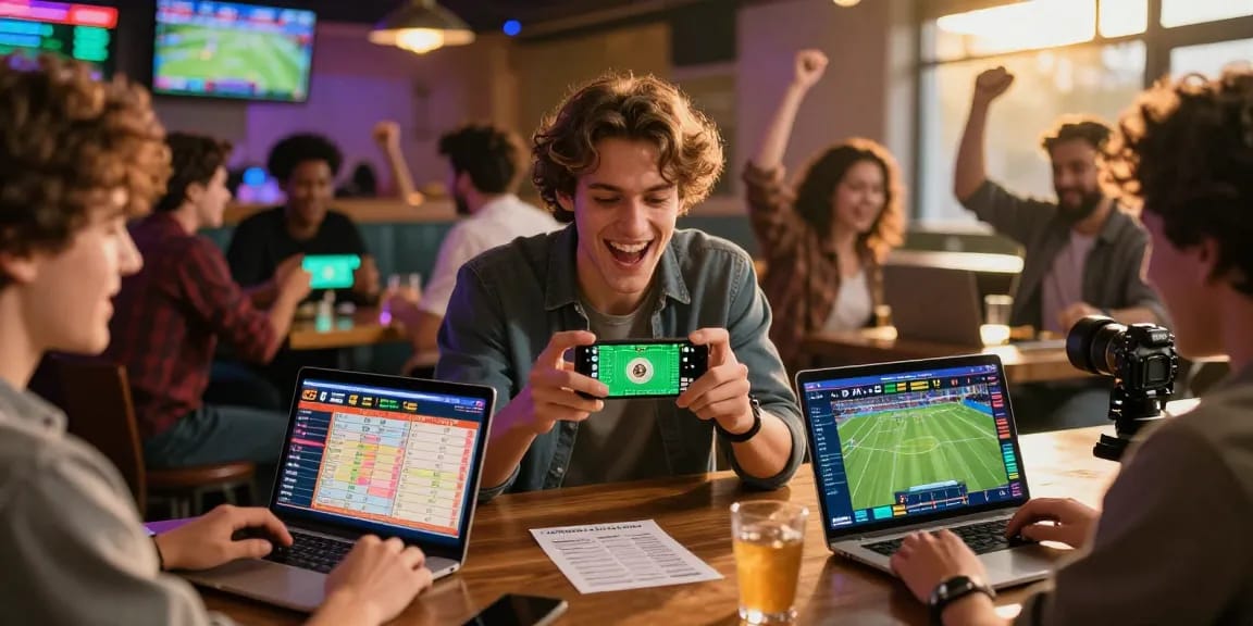 181bet players celebrating wins in an engaging online betting atmosphere with vibrant sports graphics and devices.