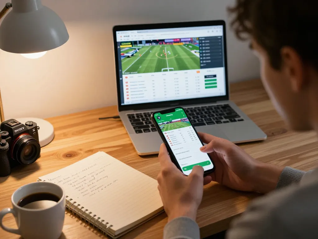 Engaging with F168 on a smartphone for live sports betting at home, showcasing strategic gameplay.