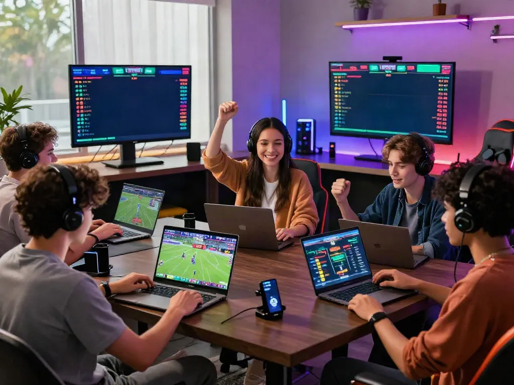 Vibrant online gaming atmosphere showcasing friends enjoying the Trang chủ zbet betting experience.