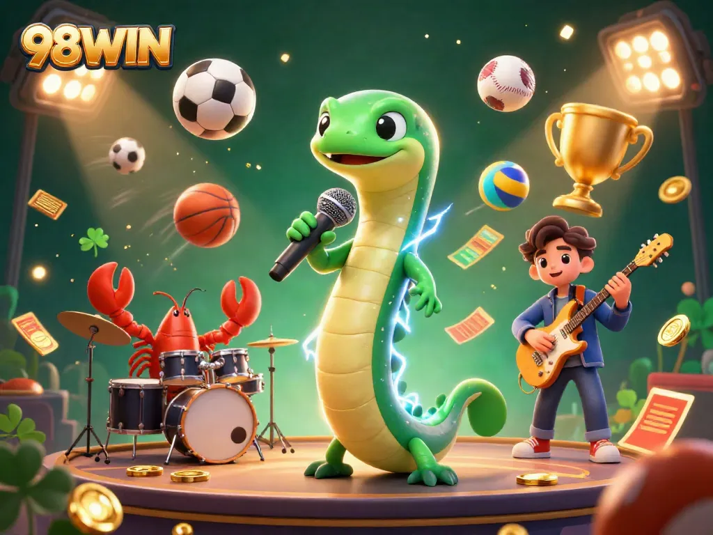 Experience the vibrant, electrifying performance at 98WIN's underwater casino with dynamic sports elements.