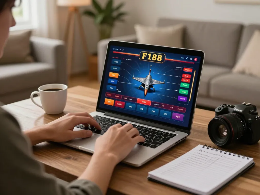 Engaging in online gaming at F168 with strategic betting notes on table.