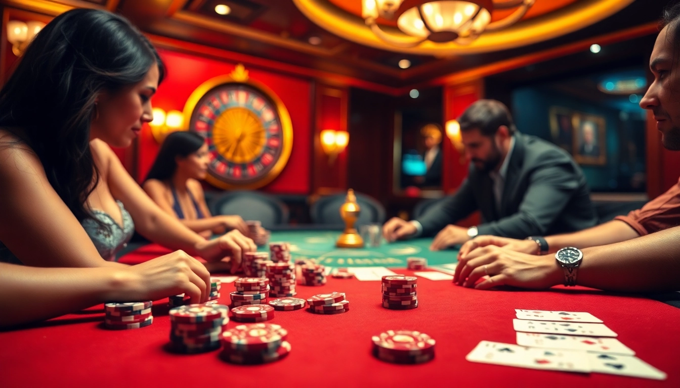 Experience the thrill of gambling with https://www.bdtk1.app/ at an exciting poker table scene.