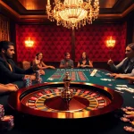 Players celebrating their wins at https://32wincasino.com/ with vibrant casino tables and luxurious atmosphere.