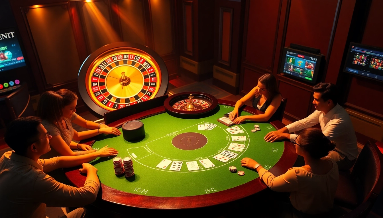 Engage in thrilling online gambling at lodetructuyen with poker tables and roulette wheels.