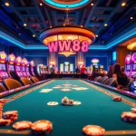 WW88 gaming table providing an exciting casino experience with vibrant slot machines.