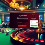Engage in ĐĂNG KÝ HBBET with a luxurious casino atmosphere featuring roulette and poker elements.