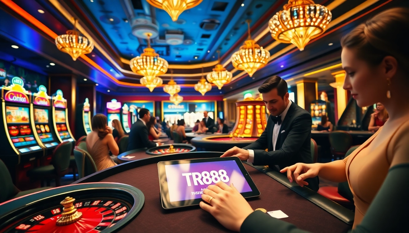 Engaged players enjoying gaming at TR88's luxurious online casino environment.