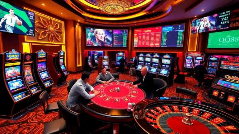 Engage with the thrilling experience of Trang Chủ QQ88 while playing at a high-end casino atmosphere.