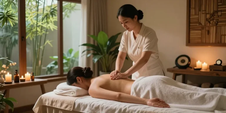 도봉구출장마사지 session showcasing a professional massage therapist in a serene spa atmosphere.